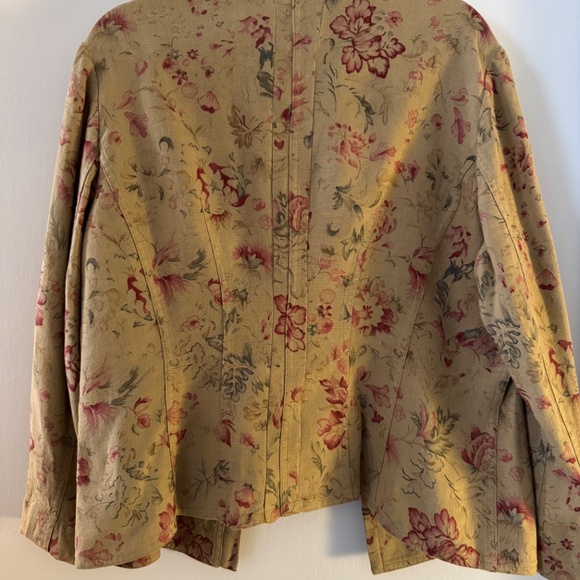 Vintage 2000’s Ralph Lauren Floral Linen Tailored Jacket - Picture 3 of 8